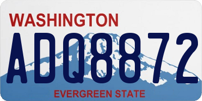 WA license plate ADQ8872