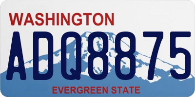 WA license plate ADQ8875