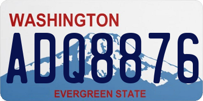 WA license plate ADQ8876