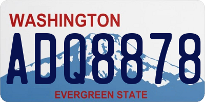 WA license plate ADQ8878
