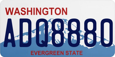 WA license plate ADQ8880