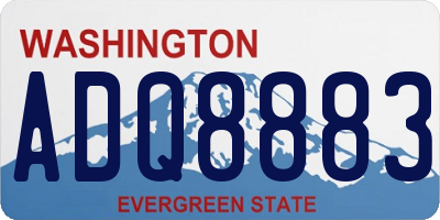 WA license plate ADQ8883