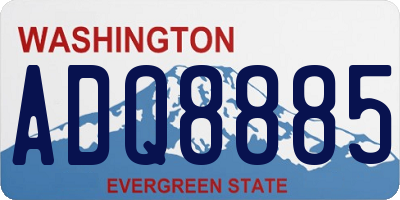 WA license plate ADQ8885