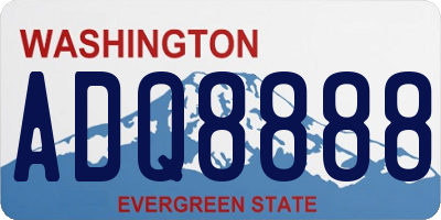 WA license plate ADQ8888