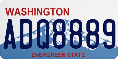 WA license plate ADQ8889