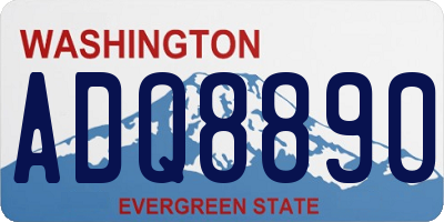 WA license plate ADQ8890