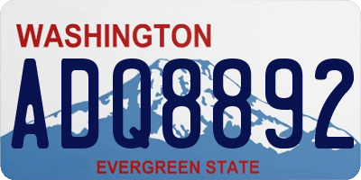 WA license plate ADQ8892