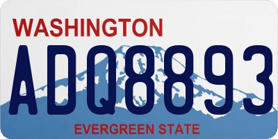 WA license plate ADQ8893