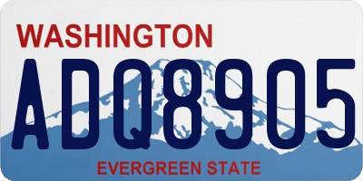 WA license plate ADQ8905