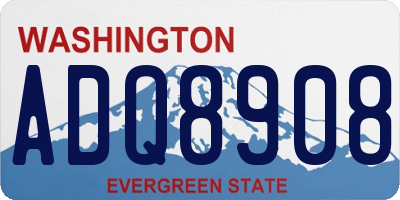 WA license plate ADQ8908