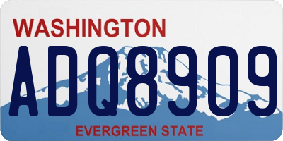 WA license plate ADQ8909
