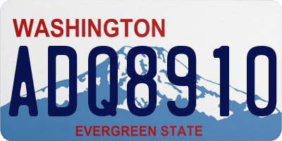 WA license plate ADQ8910
