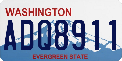 WA license plate ADQ8911