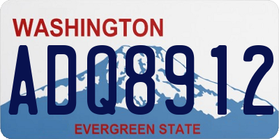 WA license plate ADQ8912