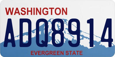 WA license plate ADQ8914