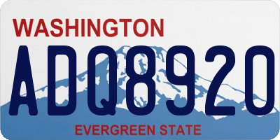 WA license plate ADQ8920