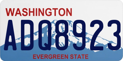 WA license plate ADQ8923