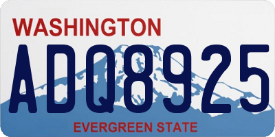 WA license plate ADQ8925