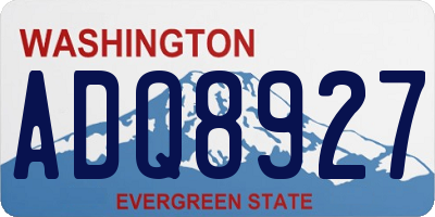 WA license plate ADQ8927