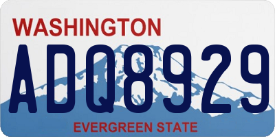 WA license plate ADQ8929