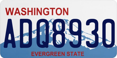 WA license plate ADQ8930