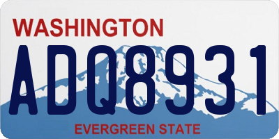 WA license plate ADQ8931