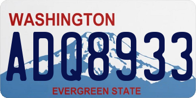 WA license plate ADQ8933
