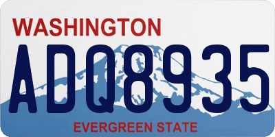 WA license plate ADQ8935