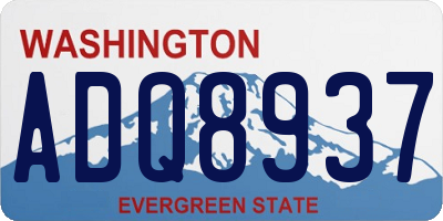 WA license plate ADQ8937