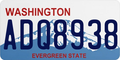 WA license plate ADQ8938