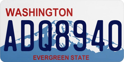 WA license plate ADQ8940
