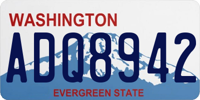 WA license plate ADQ8942
