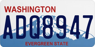 WA license plate ADQ8947