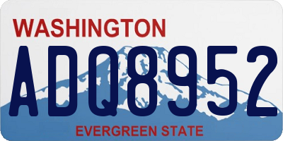 WA license plate ADQ8952