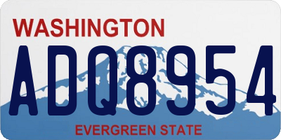 WA license plate ADQ8954