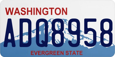 WA license plate ADQ8958