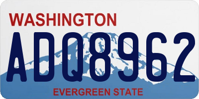 WA license plate ADQ8962