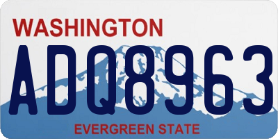 WA license plate ADQ8963