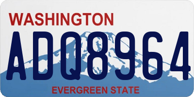 WA license plate ADQ8964