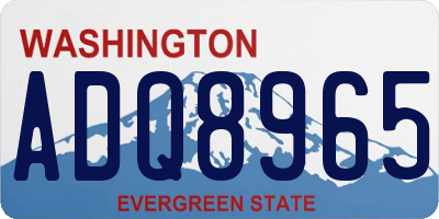 WA license plate ADQ8965