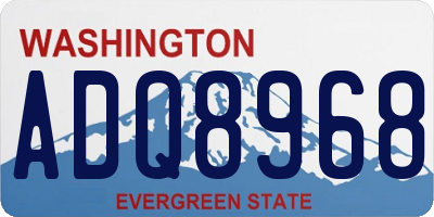 WA license plate ADQ8968