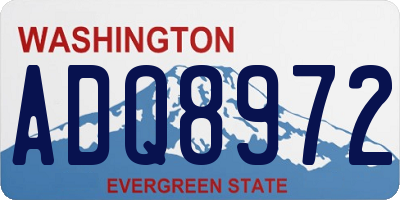 WA license plate ADQ8972