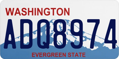 WA license plate ADQ8974