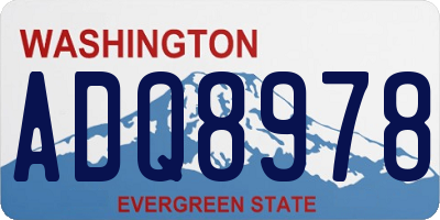 WA license plate ADQ8978