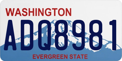 WA license plate ADQ8981