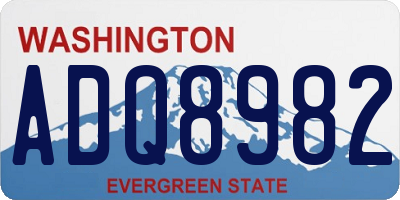 WA license plate ADQ8982
