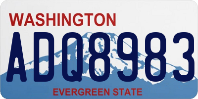 WA license plate ADQ8983
