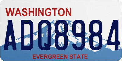 WA license plate ADQ8984