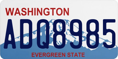WA license plate ADQ8985