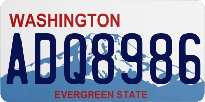 WA license plate ADQ8986